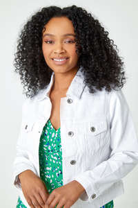 แจ็คเก็ตยีนส์ผู้หญิงแบบต่อผ้า ดีไซน์แพทช์เวิร์ค แฟชั่นเสื้อคลุมยีนส์สุดฮิต - Product Image 4