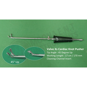 เครื่องมือผ่าตัดสำหรับใส่ในช่องทำความสะอาด รุ่น Valve Xs Cardiac Knot Pusher แบบงอ 45 องศา ความยาวใช้งาน 170 มม. - Product Image 1