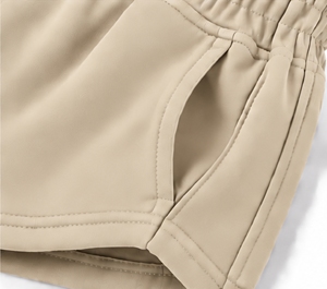 Index Apparel <b>Women's</b> Beige Knitted <b>Skorts</b> With Elastic Waist And Pockets Casual Sportwear - Product Image 4