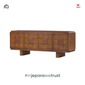 Brown Scandinavian Solid Teak Wood <b>Sideboard</b> Cabinet Modern Buffet Storage Eco-Friendly Durable <b>Kitchen</b> Living Room Furniture - Product Image 5