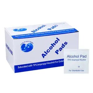 Factory Wholesale Disposable Alcohol Cotton Sheet 100pcs/ Box 70% Isopropyl Alcohol Medical Alcohol Swab