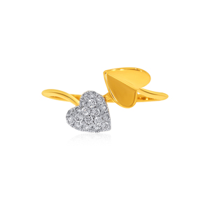 Anillo de Diamantes Love Poise, Anillo Doble de Corazón en Oro de 18K para Mujer, Joyería Fina Romántica con Diamantes de Forma Redonda - Product Image 2