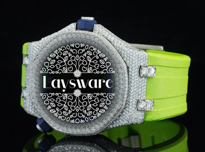 Reloj de Lujo Premium para Hombre con Diamantes Moissanite VVS, Caja de Acero Inoxidable Personalizada, Correa de Goma, Reloj de Pulsera de Cuarzo - Product Image 6
