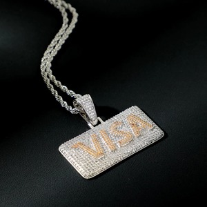 Iced Out New Style Pass Diamond Tester Moissanite 925 Sterling <b>Silver</b> Custom Hip Hop Men <b>Pendant</b> Two Tone <b>Initial</b> Letter <b>Pendant</b> - Product Image 5