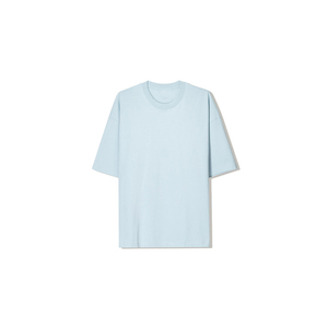 T-shirt surdimensionné bleu glace personnalisé pour homme, en coton épais, coupe ample à épaules tombantes, tee-shirt streetwear vierge de qualité supérieure - Product Image 5