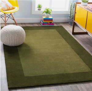 Alfombra de lana hecha a mano, verde, apta para mascotas, ecológica, para dormitorio, sala de estar, decoración, habitación infantil, hotel comercial, oficina - Product Image 3