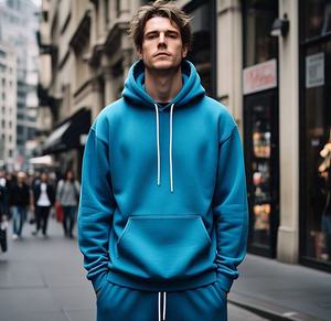Sweat à capuche personnalisé unisexe poids lourd 500 g/m² éponge française surdimensionné brodé coton mélangé hommes pull pour l'hiver Street Wear - Product Image 2