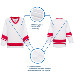 High Quality Polyester Free Design Ice Hockey Jersey Sublimation Printing Embroidered Logo Custom Ice Hockey Jersey - Product Image 3