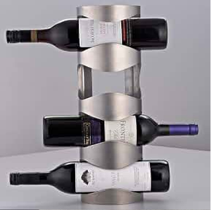 Support de présentation de bouteilles individuelles en métal noir, style industriel, disponible à prix de gros. - Product Image 2