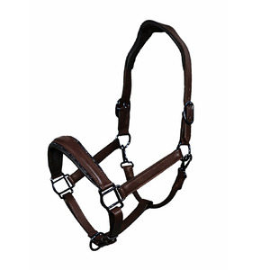 WHOLESALE SHOW HORSE LEATHER HALTER WITH ETCHED SILVER METAL ACCENTS HORSE HALTER STAINLESS STEEL <b>HARDWARE</b> FROM INDIA - Product Image 1