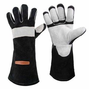 Gants de soudure en cuir de vachette de qualité supérieure, renforcés, résistants à la chaleur, pour la lutte contre les incendies et le barbecue - Product Image 1