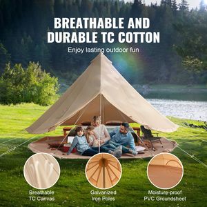 Tenda Yurt in Tela Traspirante 4 Stagioni 4m/13.12ft per Campeggio, Capacità 6 Persone con Foro per Stufa - Product Image 2