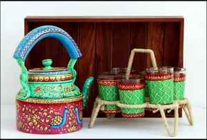 Nueva Tetera Decorativa Ecológica Hecha a Mano, con Diseños Florales Vibrantes, Motivos Tradicionales Indios, Diwali - Product Image 2