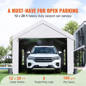 Tenda per Auto 12x20ft Resistente con Finestre Avvolgibili e Pareti Laterali Rimovibili - Garage Portatile Extra Large - Materiale in Polietilene e Policarbonato - Product Image 2