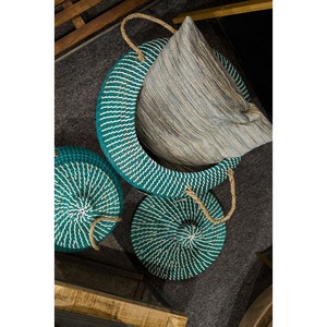 Panier en jonc de mer vert fait main, panier de rangement, vente en gros, écologique, fabriqué au Vietnam - Product Image 4