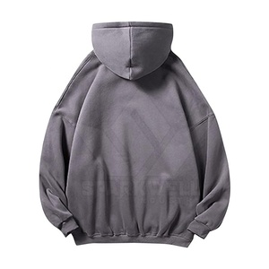 Sudadera con Capucha para Hombre, Color Sólido, 100% Algodón, Felpa Transpirable, 380g, Manga Larga, Bolsillo Canguro, Corte Regular, Deportiva, Invierno - Product Image 2