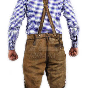 Shorts en cuir traditionnels bavarois pour hommes, costume d'Oktoberfest, pour festivals et fêtes - Product Image 6