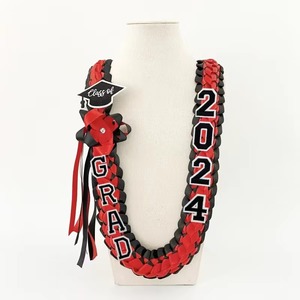120cm <b>Pink</b> and White Double <b>Braided</b> Graduation School Leis Polyester Satin Ribbon High Quality Unisex Party Gifts - Product Image 3
