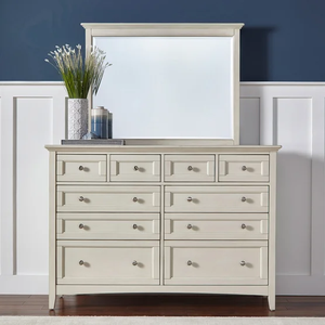 Modern White Wooden Bedroom Set with Storage Queen Size Dresser <b>Mirror</b> Nightstand Furniture - Product Image 6
