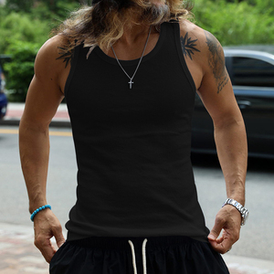 Camiseta sin mangas para hombre, informal de verano, de algodón suave, estilo chaleco lavado para gimnasio, ropa deportiva ligera y transpirable para fitness - Product Image 3