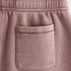 <b>Mens</b> <b>Fleece</b> Sweat <b>Shorts</b> Elastic Waist Drawstring Patch Pockets Relaxed Fit Open Hem Custom Wholesale OEM Manufacturer Suppliers - Product Image 6