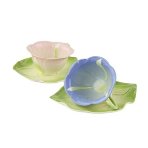 Stylish <b>ceramic</b> <b>mug</b> with leaf looked saucer ergonomic handle for a comfortable drinking experience - Product Image 6