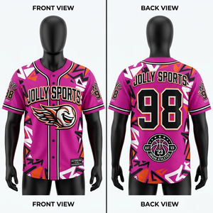 Camiseta de béisbol para hombre, 180 GSM, poliéster transpirable, color rosa, sublimación, logotipo personalizado, 100% algodón, corte holgado, estampada. - Product Image 1