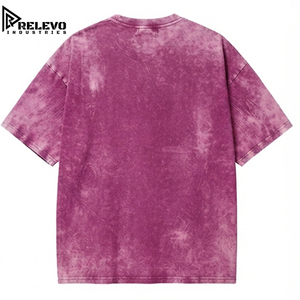 เสื้อยืดโอเวอร์ไซส์ทรงหลวมสไตล์วินเทจสีม่วงแดง แขนยาว ผ้าคอตตอนหนา สำหรับผู้ชาย ลวดลายตัวอักษรด้านหน้า สไตล์ลำลองในเมือง - Product Image 3