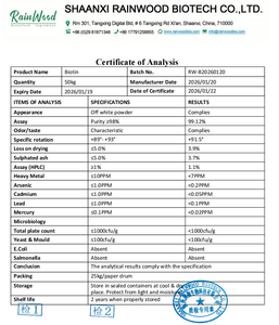 Rainwood Biotine Vitamine B7 Vitamine H en poudre, Complément <span class=keywords><strong>de</strong></span> biotine, Complément <span class=keywords><strong>de</strong></span> biotine pour la croissance des cheveux - Product Image 2
