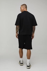 เสื้อยืดผู้ชายทรงบ็อกซี่โอเวอร์ไซส์ แขนเสื้อแบบดรอปโชว์เดอร์ ปักลายกราฟิก ผ้าฝ้าย แขนสั้น สไตล์ลำลอง สตรีทแวร์ ทรงหลวม - Product Image 5