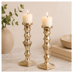Juego de Portavelas de Metal Dorado de Lujo, Candelabros con Acabado de Latón Antiguo para Centros de Mesa de Boda y Decoración del Hogar - Product Image 2