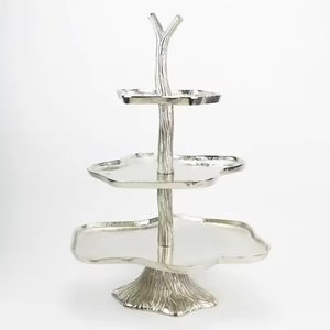 Three Tier Tree Shape Cake <b>Stand</b> Handmade Metal Serving Tray Set Party Buffet Tabletop Display Use For Pastry And <b>Cupcake</b> <b>Stand</b> - Product Image 1