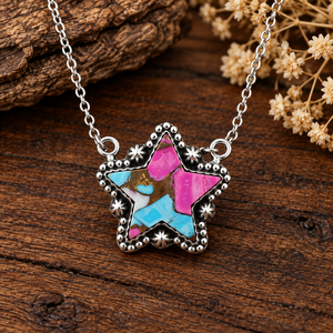 Pendentif étoile en coton turban turquoise en argent sterling 925, design artisanal, pendentif en pierre précieuse, bijou statement, cadeau pour elle - Product Image 3