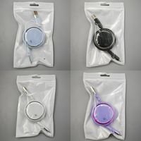 Kabel Charger Tembaga Murni Tipe-C 100W 5A Retractable Logo Kustom, Hadiah Promosi Kamera Komputer Multifungsi 4-in-1