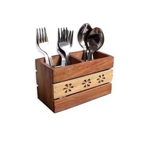 Handmade Wooden flatware <b>storage</b> Rustic Wood Burning Beer <b>Bottle</b> Holder Tableware - Product Image 2