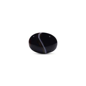 Natural Sulemani Haqeeq 32.72 Carat Loose Gemstone Pear Cut Black with White and Brown Streaks for Fine Jewelry - Product Image 1