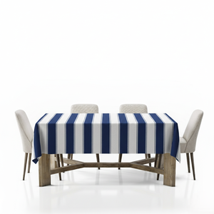 Mantel de algodón suave, elegante cubierta de tela lavable a rayas y de fácil cuidado, perfecto para decoración de cocina rústica - Product Image 3