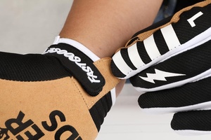 Gants de course Bad Company à doigts entiers, noirs, en PU, antidérapants, avec fermeture auto-agrippante, unisexes, pour motocross et cyclisme - Product Image 5