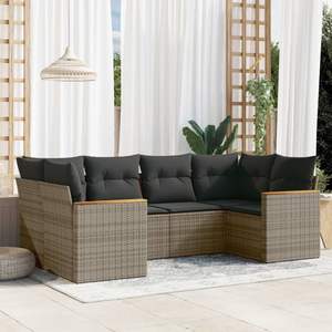 Conjunto de Sofás Modulares Grandes de Ratán PE Gris para Jardín, Colección Premium de Muebles para Exteriores - Product Image 1