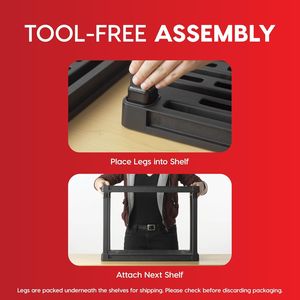 Scaffale Modulare a 4 Ripiani in Plastica Leggera, Capacità 90 kg, 122 cm (H) x 61 cm (L) x 30 cm (P), Unità di Stoccaggio Media per Garage - Product Image 4