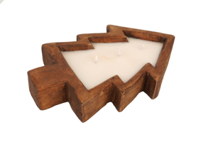 Bol à bougie en bois artisanal en forme de sapin de Noël pour la décoration des fêtes, acceptant la taille et le logo personnalisés, bol à bougie en bois écologique en forme de sapin - Product Image 6