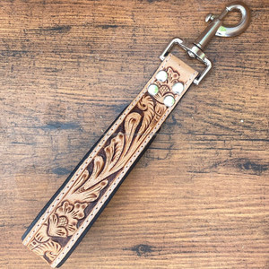 Personalized Pet Accessories Hand Tooled Leather Dog Collars Luxury Genuine Leather Pet Leash Cowhide Dog Training Traffic Lead - Product Image 4