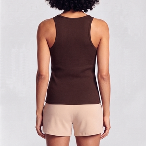 Elegant 100% Cotton Casual Women's <b>Set</b> Solid Color Customized Size Breathable Tank Top And Shorts <b>Set</b> For Women's - Product Image 2