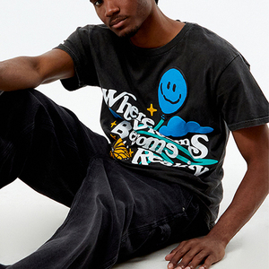 T-shirt pour homme à manches courtes, tendance estivale, coupe ample, décontracté, à manches mi-longues, col rond, pour jeunes - Product Image 2