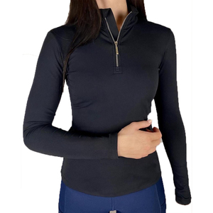 Quick Dry <b>Womens</b> Horse Riding Base Layer Lightweight <b>Quarter</b> <b>Zip</b> Equestrian Shirt UV Protection Activewear Top Base Layer - Product Image 4