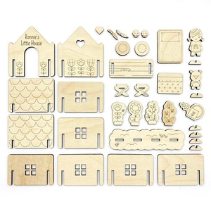 Laser cắt tập tin <span class=keywords><strong>Pop</strong></span> ra đồ chơi nhà, trẻ em Playhouse với giường vườn - Product Image 4