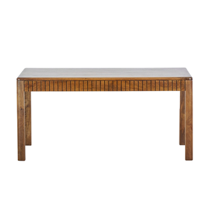 Table de salle à manger rectangulaire en bois de manguier massif, faite à la main, avec 2 tiroirs de rangement, finition naturelle, pour la maison, la cuisine ou le restaurant - Product Image 2
