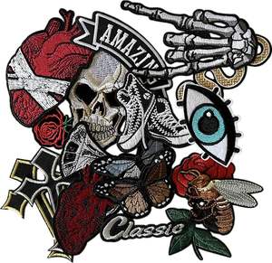 Parches Termoadhesivos Bordados Oscuros para Mochilas, Parches de Bandas de Rock para Chaquetas, Parches Geniales para Coser en la Ropa - Product Image 1