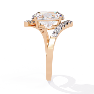 Anillo de Compromiso de Oro Sólido con Diamante Cultivado en Laboratorio de Corte Ovalado de 2.5 Ct, Anillo de Boda Clásico, Joyería Fina para Mujer - Product Image 3