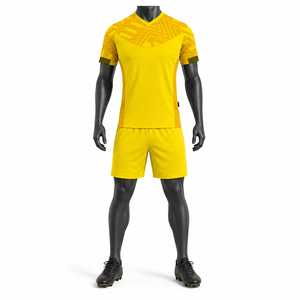 Uniforme de Fútbol Amarillo Personalizado, Conjunto de Camiseta y Pantalones Cortos de Poliéster Transpirable, Ropa Deportiva de Secado Rápido para Entrenamiento de Equipo para Hombre - Product Image 2